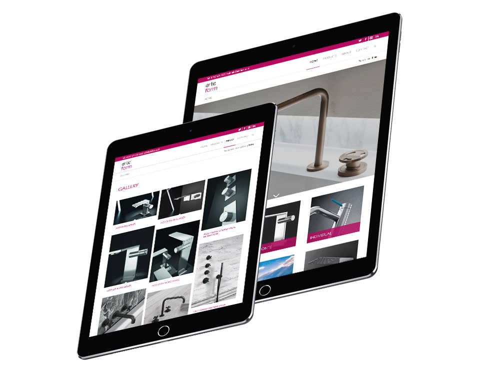 Arte Form website iPads