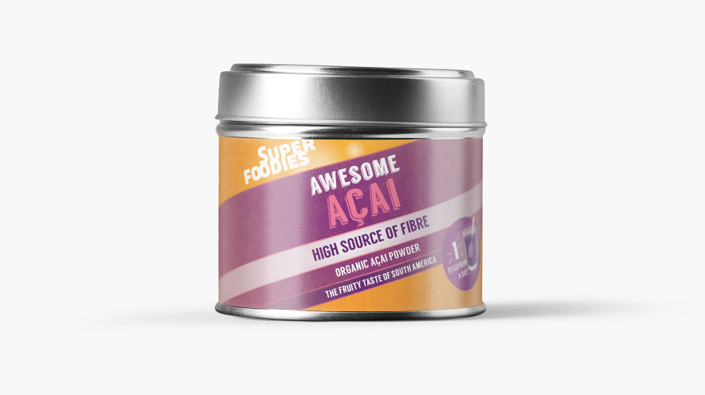 Superfoodies Acai label design
